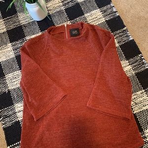 Soft Burnt Orange 3/4 sleeve top